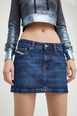 Diesel spódnica jeansowa DE-RON GONNA kolor granatowy mini prosta
