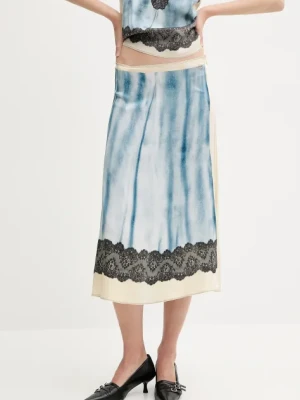 Diesel spódnica O-NEIRIC SKIRT kolor niebieski midi prosta A16750.0IKAS