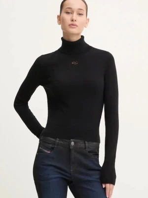 Diesel sweter wełniany M-AREESAX-TN damski kolor czarny lekki z golfem A14174.0GEAY