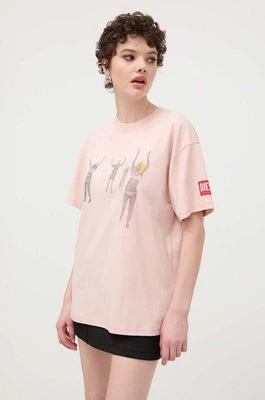 Diesel t-shirt bawełniany T-BUXT-N8 damski kolor różowy A13264.0AKAK