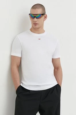 Diesel t-shirt bawełniany T-DIEGOR-D męski kolor biały z aplikacją