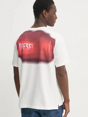 Diesel t-shirt bawełniany męski kolor biały z nadrukiem A16514.0AKAK