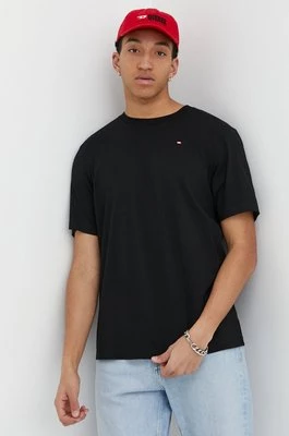 Diesel t-shirt bawełniany męski kolor czarny gładki