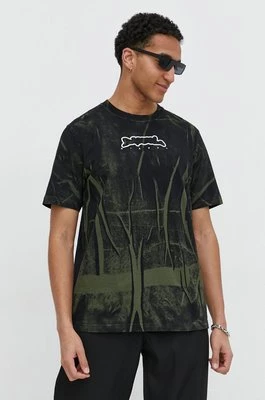 Diesel t-shirt bawełniany męski kolor czarny wzorzysty
