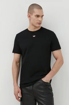Diesel t-shirt bawełniany T-DIEGOR-D męski kolor czarny z aplikacją