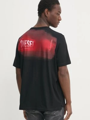 Diesel t-shirt bawełniany męski kolor czarny z nadrukiem A16514.0AKAK