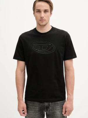 Diesel t-shirt bawełniany T-ADJUST-BIGOVAL męski kolor czarny z nadrukiem A17402.0NJBM