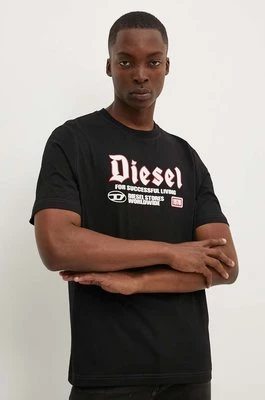 Diesel t-shirt bawełniany T-ADJUST-K1 męski kolor czarny z aplikacją A14789.0GRAI