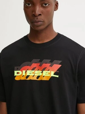 Zdjęcie produktu Diesel t-shirt bawełniany T-ADJUST-K5 męski kolor czarny z nadrukiem A14824.0GRAI