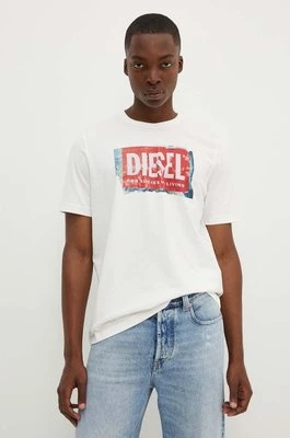 Diesel t-shirt bawełniany T-ADJUST-Q6 męski kolor biały z nadrukiem A15379.0AKAK