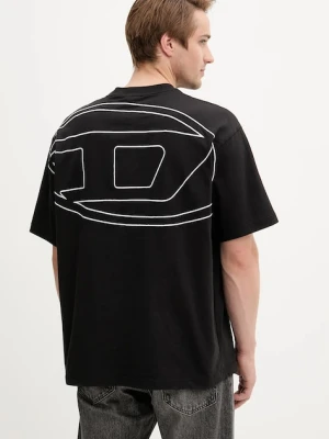 Diesel t-shirt bawełniany T-BOGGY-MEGOVAL-D męski kolor czarny wzorzysty A11302.0HGAM