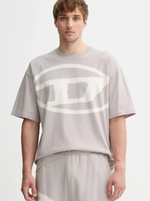 Diesel t-shirt bawełniany T-BOXT-BLEACH męski kolor szary wzorzysty A14872.0QKAS