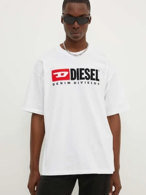 Diesel t-shirt bawełniany T-BOXT-DIV męski kolor biały z aplikacją A14943.0GRAI