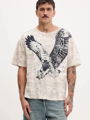 Diesel t-shirt bawełniany T-BOXT-T14 męski kolor beżowy wzorzysty A19317.0DLBM