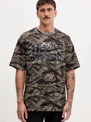 Diesel t-shirt bawełniany T-BOXT-T22 męski kolor zielony wzorzysty A19343.0AJFJ