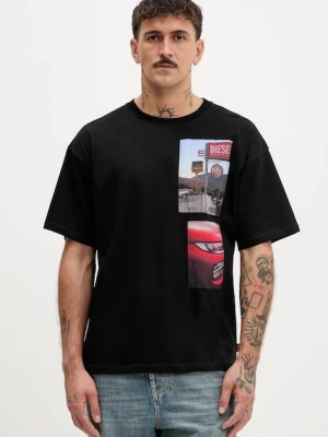 Diesel t-shirt bawełniany T-BOXT-T3 męski kolor czarny z aplikacją A19467.0PLAT