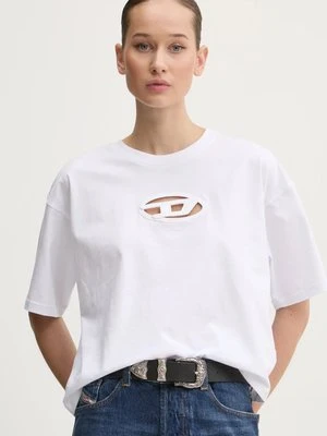 Diesel t-shirt bawełniany T-BUXT-CROP-OD damski kolor biały A15096.0NIAX