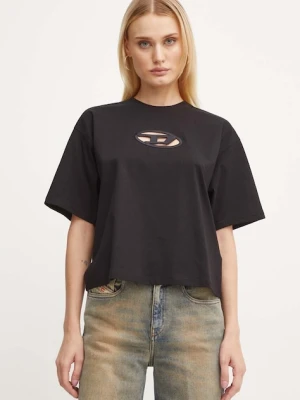 Diesel t-shirt bawełniany T-BUXT-CROP-OD damski kolor czarny A15096.0NIAX