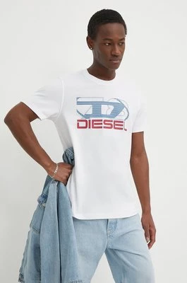 Diesel t-shirt bawełniany T-DIEGOR-K74 męski kolor biały z nadrukiem A12502.0GRAI