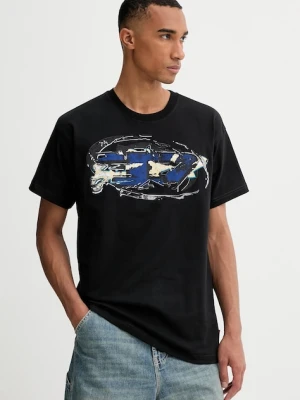 Diesel t-shirt bawełniany T-NORM-T11 męski kolor czarny z nadrukiem A19571.0PLAT