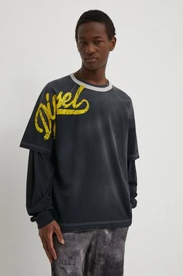 Diesel t-shirt bawełniany T-ROXT-SLITS męski kolor szary z aplikacją A12925.0CLAE