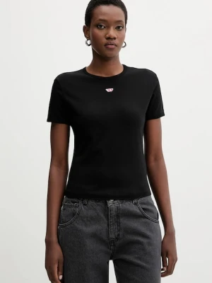 Diesel t-shirt bawełniany T-UNCUTIE-LONG-D T-SHIRT damski kolor czarny A14962.0GRAI