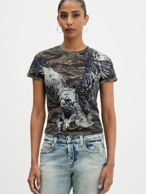 Diesel t-shirt bawełniany T-UNCUTIE-LONG-R1 damski kolor szary A19551.0DLBM