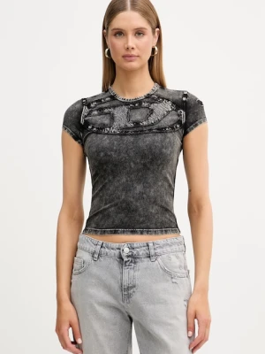 Diesel T-shirt damski bawełniany z elastanem T-MELY-CUP czarny