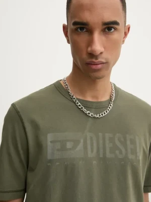 Zdjęcie produktu Diesel t-shirt T-ADJUST-R13 T-SHIRT męski kolor zielony z nadrukiem A16428.0LJBS