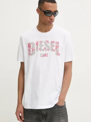 Diesel t-shirt T-ADJUST-R25 T-SHIRT męski kolor biały z nadrukiem A17268.0PLAT