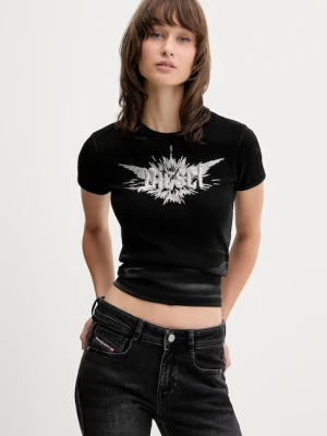 Diesel t-shirt T-ELE-LONG-P2 damski kolor czarny A14231.0WFBM
