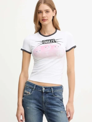 Diesel t-shirt T-UNCUTIES-LONG-R13 damski kolor biały A19655.0HQAH