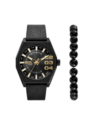Diesel Zestaw zegarek i bransoletka Double Scraper DZ2210SET Czarny
