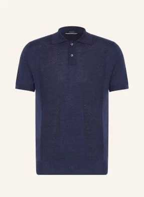 Digel Dzianinowa Koszulka Polo Damy Z Lnem blau