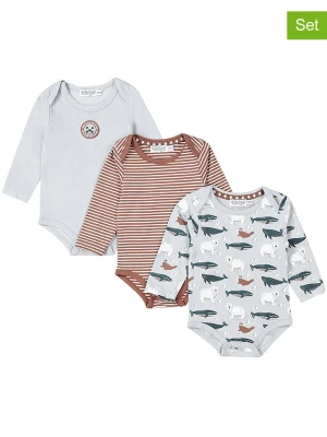 Dirkje Body (3 szt.) w kolorze jasnobrązowo-błękitnym rozmiar: 62