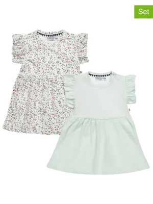 Dirkje Sukienki (2 szt.) w kolorze biało-zielonym rozmiar: 104