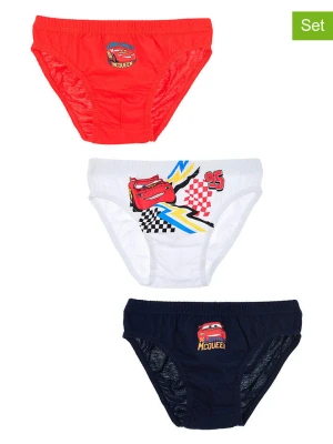 Disney Cars Slipki (3 pary) "Auta" w kolorze czerwono-granatowo-białym rozmiar: 116-128
