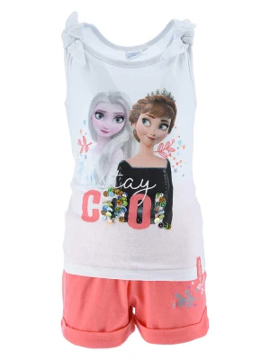 Disney Frozen 2-częściowy zestaw "Kraina Lodu" w kolorze biało-różowym rozmiar: 110