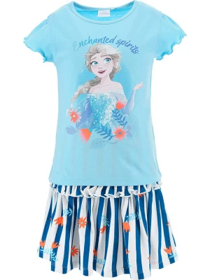 Disney Frozen 2-częściowy zestaw "Kraina Lodu" w kolorze niebieskim ze wzorem rozmiar: 116