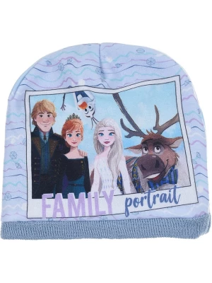 Disney Frozen Dwustronna czapka beanie "Kraina Lodu" w kolorze błękitnym rozmiar: 52 cm