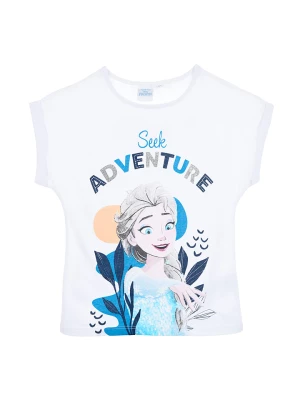 Disney Frozen Koszulka "Kraina lodu" w kolorze białym rozmiar: 110
