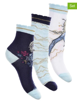 Disney Frozen Skarpety (3 pary) "Kraina Lodu" ze wzorem rozmiar: 23-26