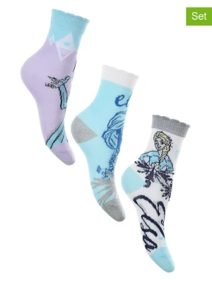 Disney Frozen Skarpety (3 pary) "Kraina Lodu" ze wzorem rozmiar: 23-26