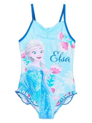 Disney Frozen Strój kąpielowy "Kraina Lodu" w kolorze błękitno-jasnoróżowym rozmiar: 128