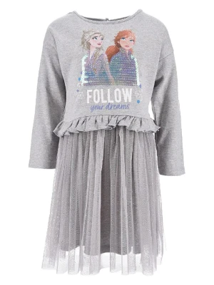 Disney Frozen Sukienka "Kraina Lodu" w kolorze szarym rozmiar: 104