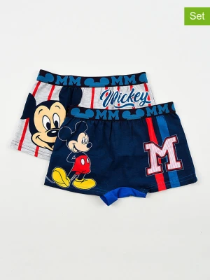 Disney Mickey Mouse Bokserki (2 pary) "Myszka Miki" w kolorze granatowo-szarym rozmiar: 104/110