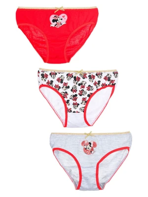 Disney Minnie Mouse Majtki (3 pary) "Minnie" w kolorze biało-czerwono-szarym rozmiar: 98/104
