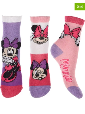 Disney Minnie Mouse Skarpety (3 pary) "Minnie" w kolorze jasnoróżowym rozmiar: 23-26