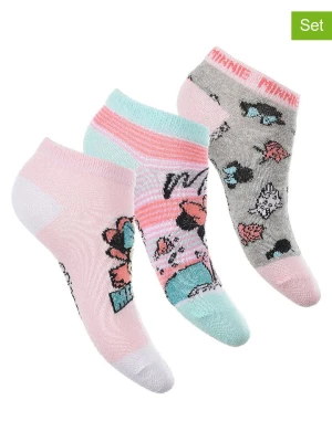 Disney Minnie Mouse Skarpety-stopki (3 pary) "Minnie" w różnych kolorach rozmiar: 27-30