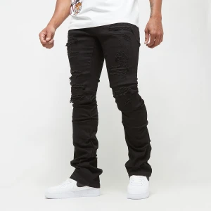 DISTRESSED RIP & REPAIR JEANS JET BLACK, markiSmoke Rise, Spodnie dżinsowe, w kolorze czarny, rozmiar: